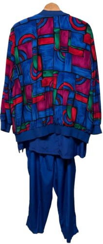 Vintage Teddi Petite Pant Suit- Cobalt Blue Leisure - Pants size 20 Grannycore - Picture 5 of 22