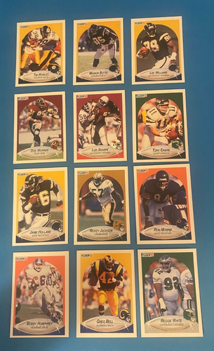 Lote de 96 tarjetas de fútbol americano Fleer 1990 estrellas de la corte Barry Sanders Dan Marino S470 - Imagen 4 de 9
