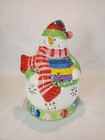 Home Interiors 2005 Ceramic Snowman Tealight Candle Holder Luminary NOS