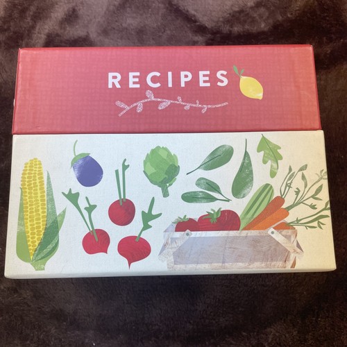 Galison New York Fruit/Veg Recipe Box w/ 8 Tabs/50 4x6 Sealed Recipe Cards NEW - Picture 1 of 10