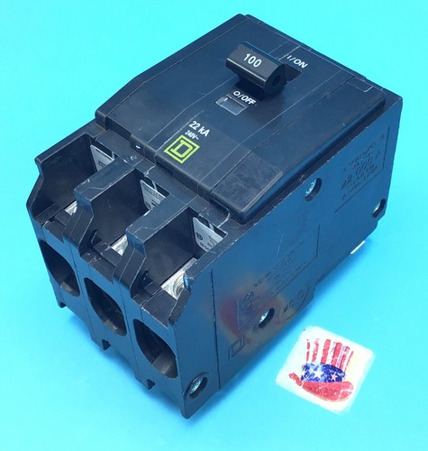 New Circuit Breaker Square D QO3100VH  3 Pole 100 Amp 240V 22kA - Picture 1 of 2
