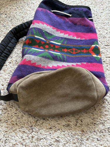 Vintage PENDLETON Southwest Print Wool Drawstring Duffle Slingpack - Picture 4 of 4