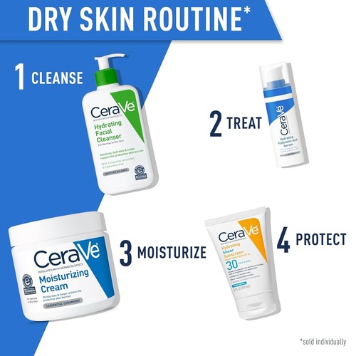 CeraVe Moisturizing Cream Body and Face Moisturizer for Dry Skin 19 Ounce - Picture 6 of 8