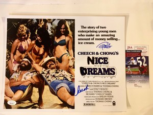 Cheech-amp-Chong-Dual-Signed-11x14-Photo-Autographed-Nice-Dreams-JSA-COA-Up-In-Smo