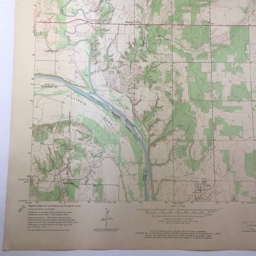 Vintage 1968 Topographic Topo Map Leon North Oklahoma Texas US Geological Survey - Bild 5 von 8