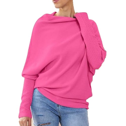 New Lagenlook Slow Batwing Long Sleeve Casual Soft Slimming Underwear Ladies - Afbeelding 4 van 22