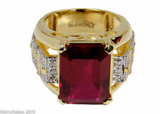 Red Stone,Yellow Gold Plating Sterling Men/'s Clergy Apostle Ring Subs687G-R