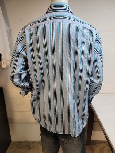 Thomas Dean striped flip cuff shirt size xL / we3573 r4 t66 - Picture 2 of 5