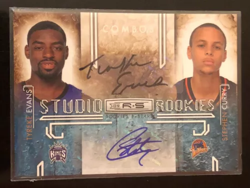 2009-10 Rookies & Stars Studio Stephen Curry Tyreke Evans RC Auto Jsy# 30/50 1/1