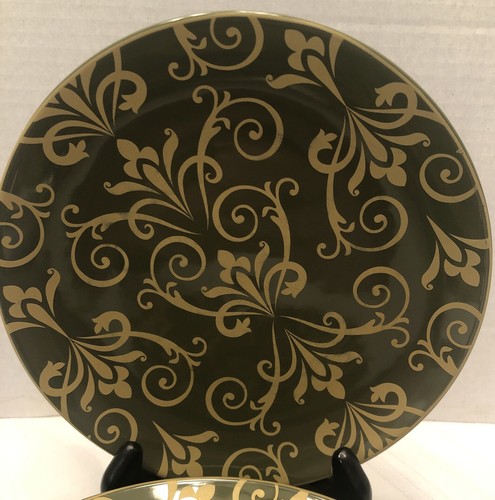 Gold Scroll by Noble Excellence Salad Plates Set Of 4 - Picture 2 of 7