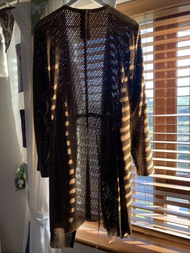 Gorgeous Women’s Brown Milestone Genuine Suede Leather Long Boho Jacket 14/16 L - Picture 5 of 24