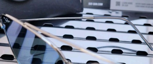 New Ray Ban RBR0101S 003/GA Aviator Reverse Sunglasses Silver w/62mm Light Blue - Picture 12 of 12