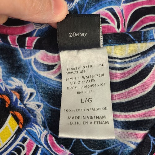Disney Cheshire Cat Alice in Wonderland Halloween Spider Webs Scrub Top Large - Picture 6 of 7
