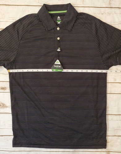 Bolle Golf Tech Quick Dry, Stretch Polo, Black Striped Men's Small - Picture 6 of 10