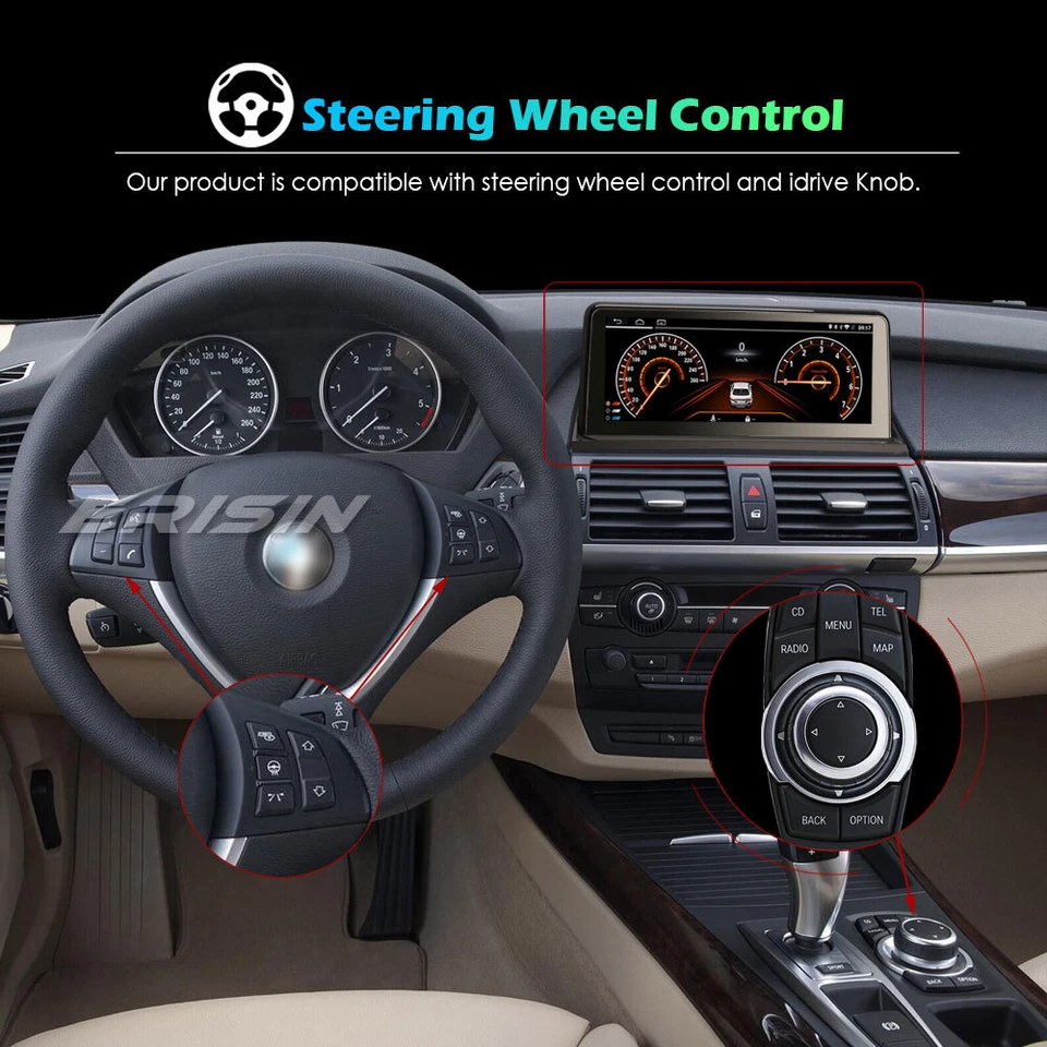 10.25” CarPlay Android 10.0 Autoradio GPS Navi für BMW X5 E70 X6 E71 CIC DAB+IPS - Bild 4 von 4