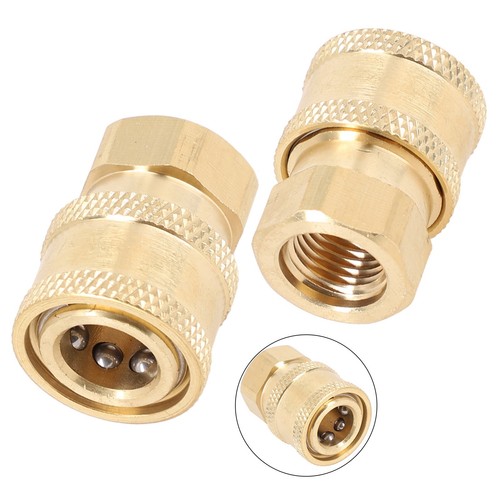 2pcs High Pressure Washer Coupler Brass Fittings 1/4 In Quick Connect To Female