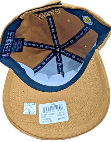 NBA Los Angeles Lakers Embroidered Raised Logo Ultra Game Adjustable Hat Tan - Picture 5 of 8