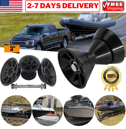 3" Boat Trailer Bow Roller Assembly w/ Spoke for Trailer Keel Roller 1/2" Shaft - Bild 1 von 24