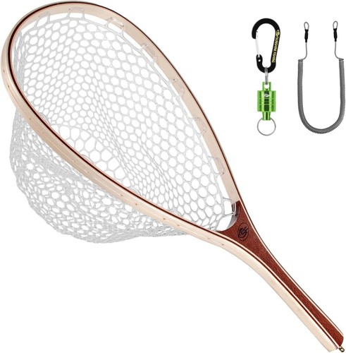 SF Fly Fishing Landing Net Soft Rubber Mesh Trout Net Catch and Release Net - Picture 17 of 51