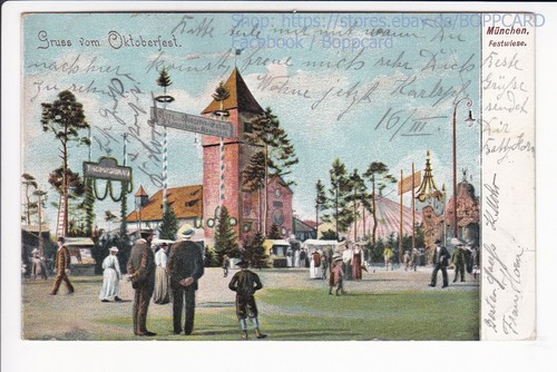 MÜNCHEN , GRUSS VOM OKTOBERFEST , FESTWIESE , 1905  Q - Picture 1 of 2