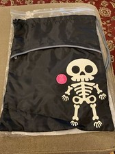 Thirty-One 31 Spirit Cinch Sac Backpack Black Lil Bones New LE