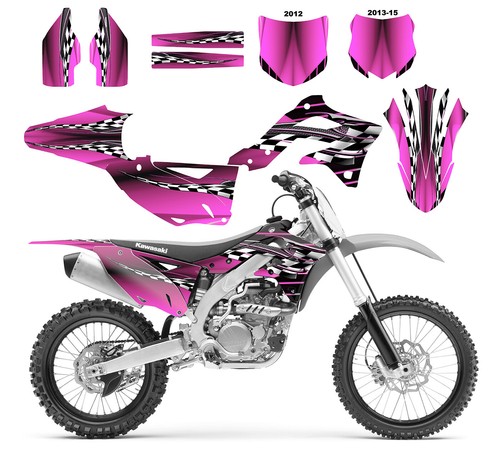 2012 2014 2015 KX450f KXF 450 kit de gráficos 24 mil vinilo de carreras #2500 verde - Imagen 16 de 19