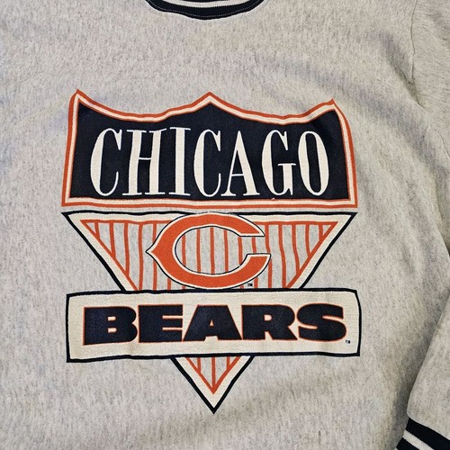 Vintage 90s Chicago Bears Crewneck Sweatshirt Gray Size Medium Reverse Weave - Picture 2 of 12