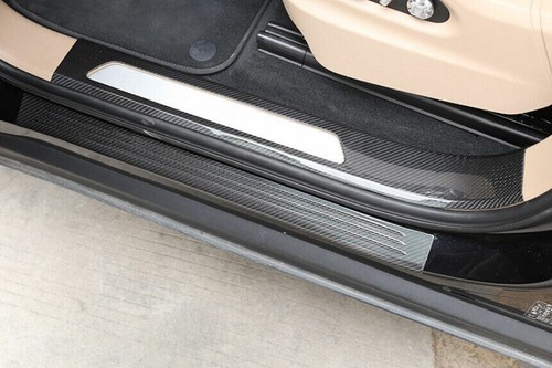 Carbon Fiber Door Sill Threshold Protector Scuff Plate For Porsche Cayenne 18-23 - Foto 6 di 9