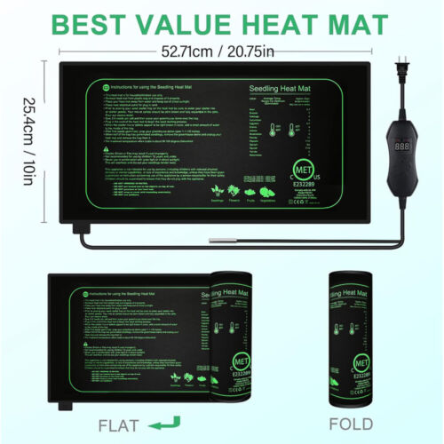 Heizmatte Pflanzen mit Thermostatregler für Sämling Pet Reptile Wärmematte 50W - Bild 8 von 19