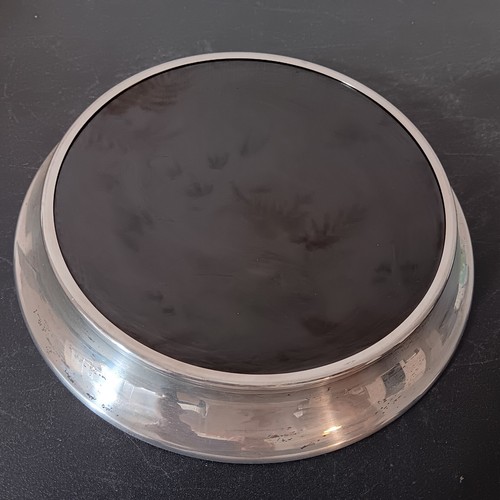 Art Deco Silver Plate Black Glass 7 1/2" Dia. Vanity Perfume Bottle Tray - Afbeelding 4 van 6