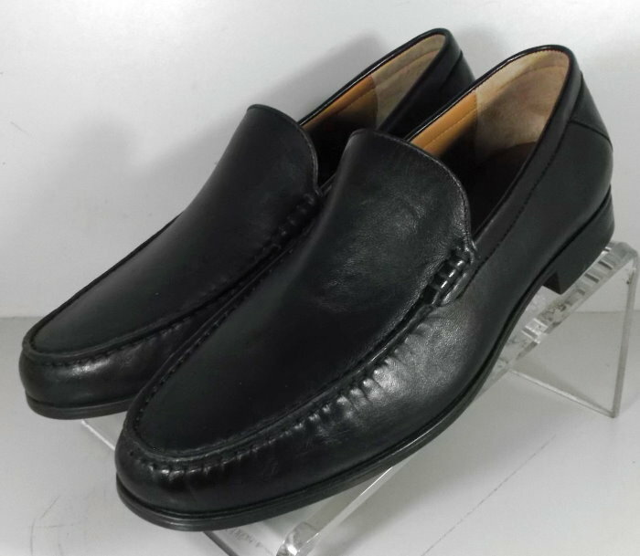 204471 MS50 Men's Shoes Size 9M BLACK LEATHER SLIP ON