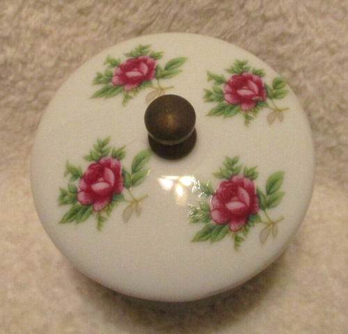 Collectible~Home of Prill~Porcelain Stamp Roll Holder~Roses - Picture 7 of 13