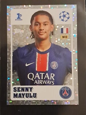 STICKER TOPPS UEFA CHAMPIONS LEAGUE 2024-25 SENNY MAYULU #240 1ST STICKER PARIS - Photo 1/4