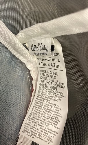 NWT MINISO HELLO KITTY WITH RED BOW MESH TRANSPARENT QUADRATE BARREL MAKEUP BAG - Picture 12 of 12