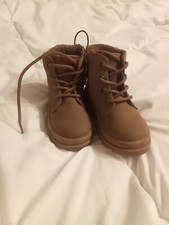 H M Warm Lined Boots With Laces Toddler Size 5.5 Brown New Never Worn