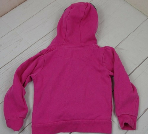 Disney Girls Pink Size 4 Minnie Mouse w/Sparkly Glasses Zip-Up Hoodie Sweatshirt - Picture 3 of 3