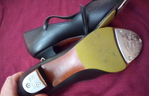 Capezio Tele Tone Tap Shoes, Mary Jane Black Leather Size 8 M Gorgeous Tappers - Picture 7 of 7