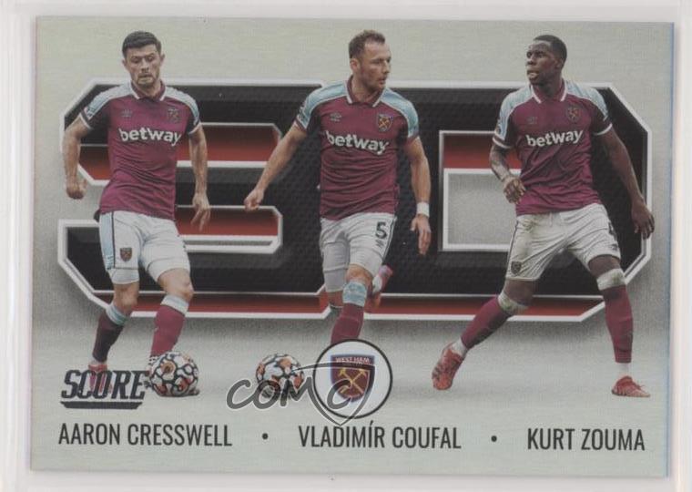 2021 Panini Score Premier League 3D Aaron Cresswell Vladimir Coufal Kurt Zouma