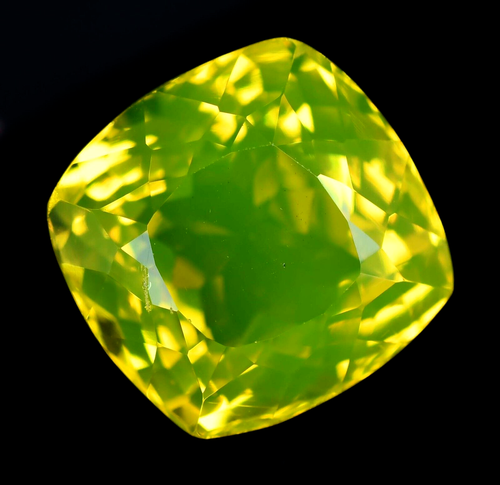Natural Neon Yellow Opal 32.35Ct Cushion Certified Untreated Rare Loose Gemstone - Picture 2 of 6