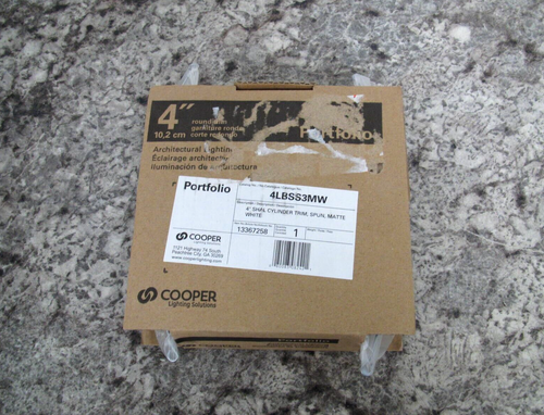 New Cooper Portfolio 4LBSS3MW 4" Spun Matte White LED Shallow Cylinder Trim - Picture 3 of 4