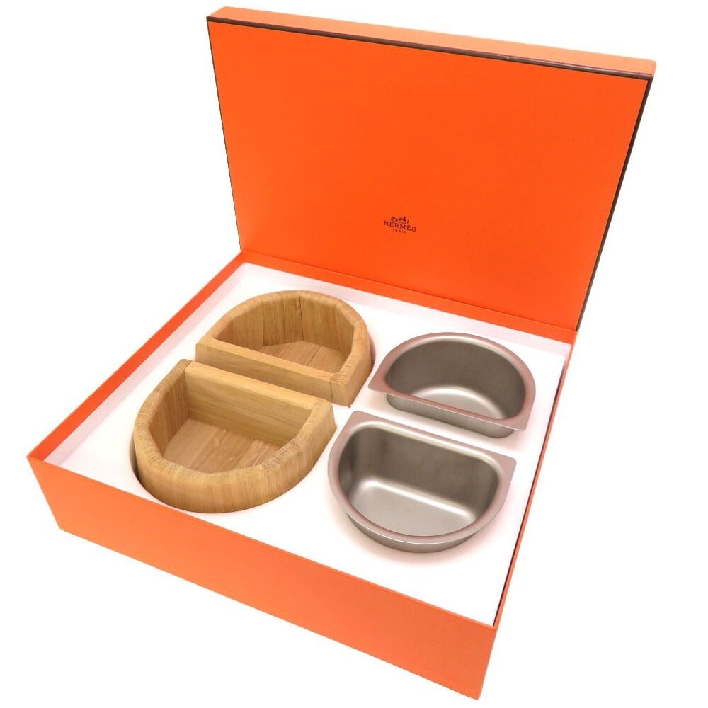 新品未使用】 HERMES 犬用ボウル PM フードボールセット 新品未