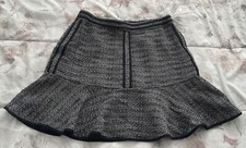 Madewell Black White Textured Tweed Ruffle High Waist Mini Skirt B1410 Size 0