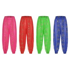 Womens Dancewear Party Costume Elastic Waistband Pants Role Play Bottoms Harem