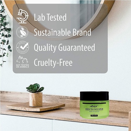 Hebepe Green Tea Matcha Face Scrub, Gentle Exfoliating Cleanser,100 g/3.53 Oz - Picture 6 of 7