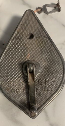 Vintage Strait-Line Irwin Auger Bit Company Chalk Line Reel Plumb Bob Metal - Picture 3 of 10