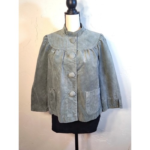 AMI Gray Petticoat Leather Jacket