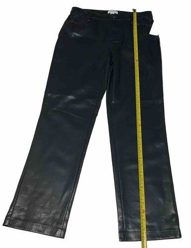 Dunkelgrüne Damenhose veganes Leder Größe 4 gerades Bein neu mit Etikett hohe Taille - Bild 2 von 11