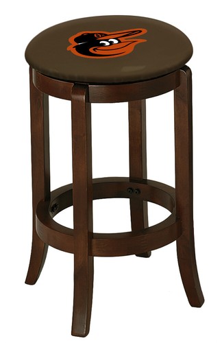 Bar Stool Wood Espresso Finish 29" Tall with MLB Team Logo Decal Swivel Seat - Picture 10 of 110