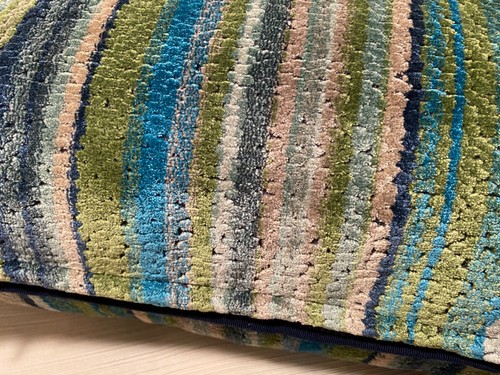 20 Zoll Quadrat KRAVET COUTURE Monterosso Pfau Samtstoff Italien maßgefertigter KISSENBEZUG - Bild 14 von 24
