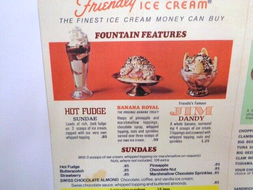 Full MENU REPLICA reproduction of a Friendly Ice Cream parlor Shoppe 1976 1980 - Bild 3 von 7